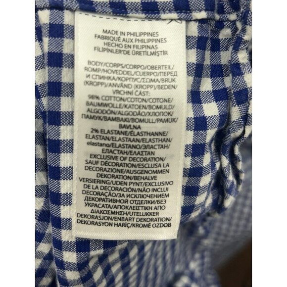 Ralph Lauren Slim Fit Stretch Oxford Button Up Shirt Mens XXL Blue Gingham Check - Picture 5 of 5